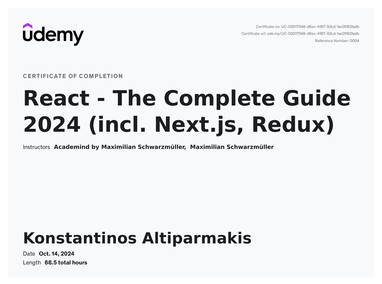 React Frontend Development course placeholder